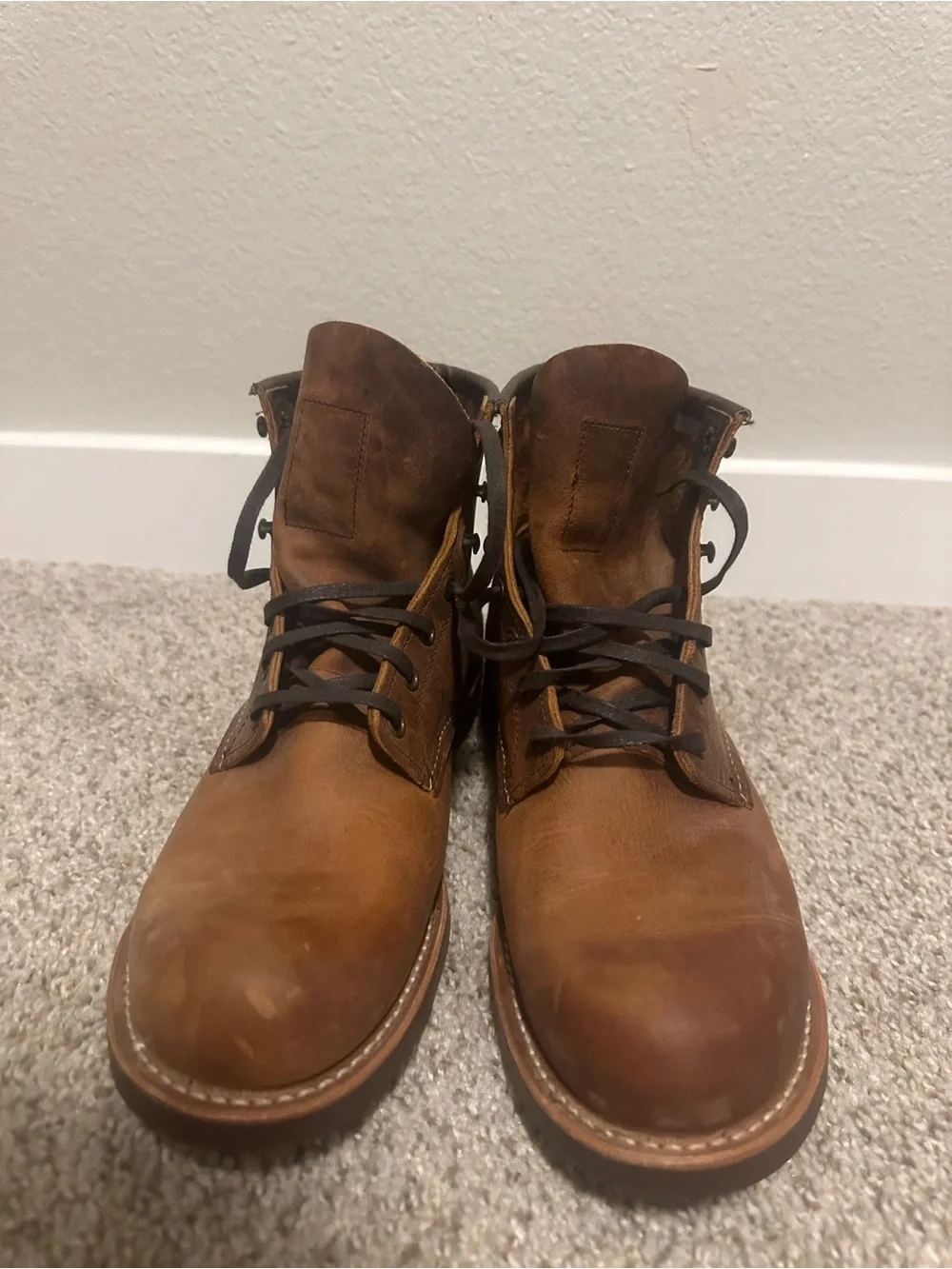 Red Wing Shoes Tan/Brown Leather Lace-Up Work Boots